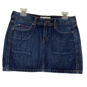 Arizona Hipster Low Rise Micro Mini Denim Jean Skirt Size 7